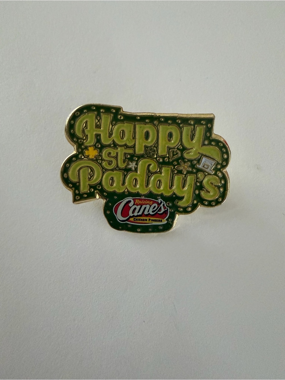 Raising Cane Happy St. Paddy's Green Hat Pin